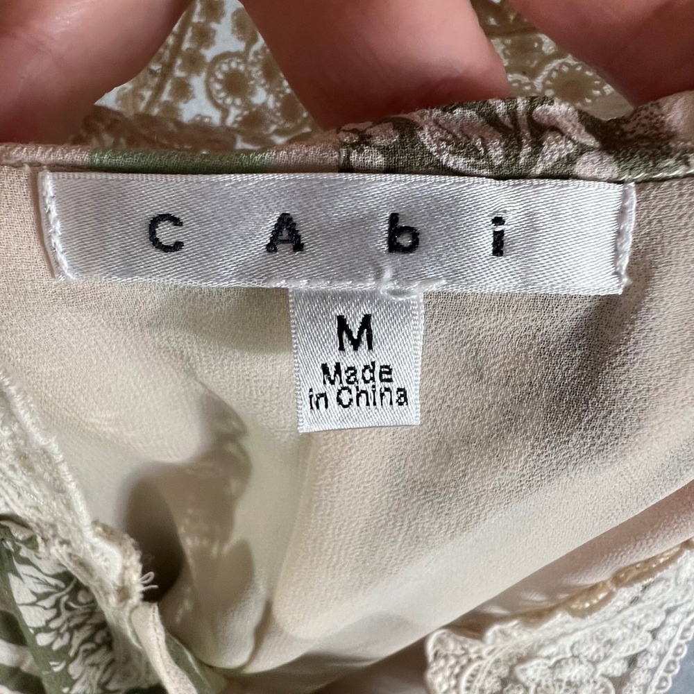 Cabi Whisper Gauze Floral Crochet Tank Top M Beach Vacation Hawaii Boho - Picture 8 of 9